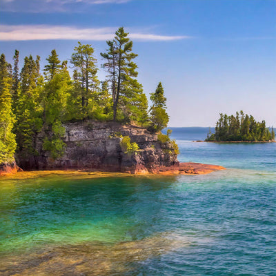 Pristine lakes and dense forests at Isle Royale National Park, Michigan