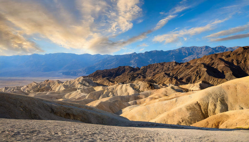 Vast desert landscapes and colorful canyons at Death Valley National Park, California and Nevada.