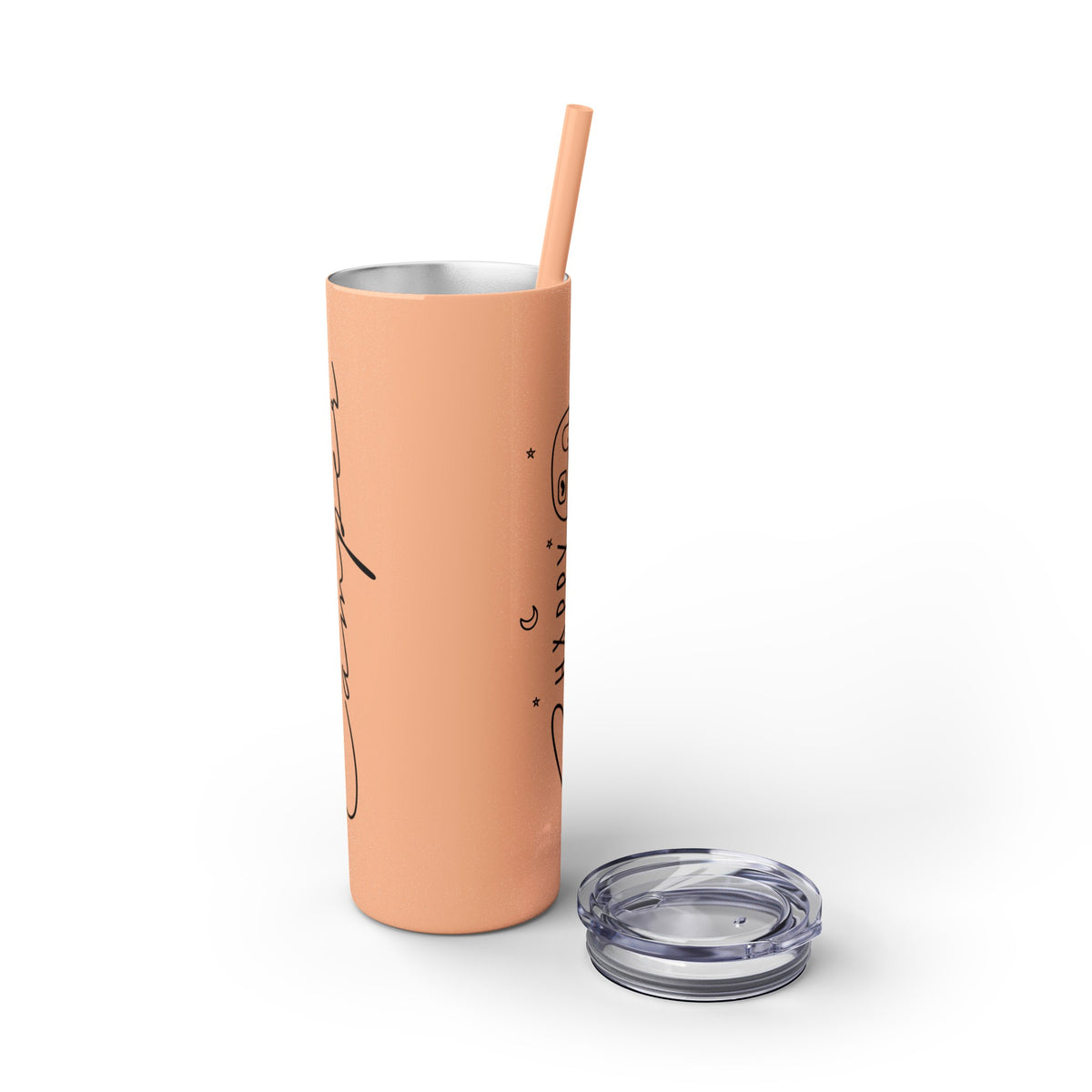 Happy Camper Skinny Tumbler with Straw, 20oz