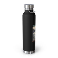 Grand Teton National Park souvenir water bottle featuring a scenic artwork design with stainless steel construction.