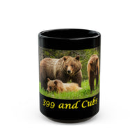 Grand Teton National Park souvenir mug featuring Bear 399 and her cubs.