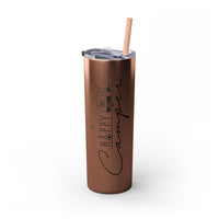 Happy Camper Skinny Tumbler with Straw, 20oz