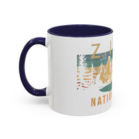 Zion National Park Mug - Ceramic Coffee Tea Cup with Vintage Mountain Sunset Design