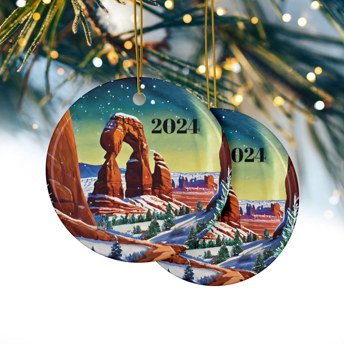 Arches National Park Ceramic Ornaments, 2-Side Print