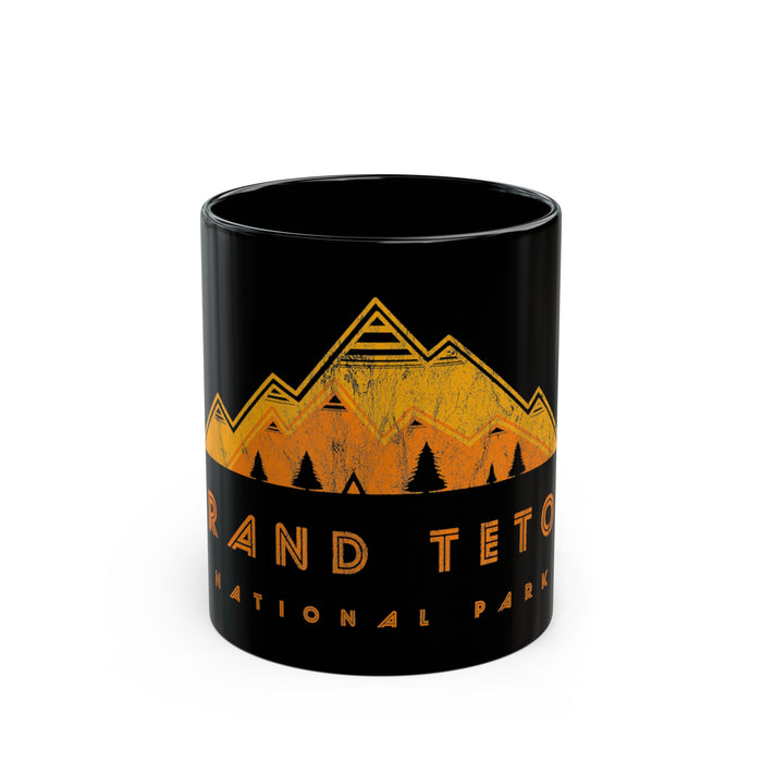 Grand Teton National Park souvenir mug with a mountain design.