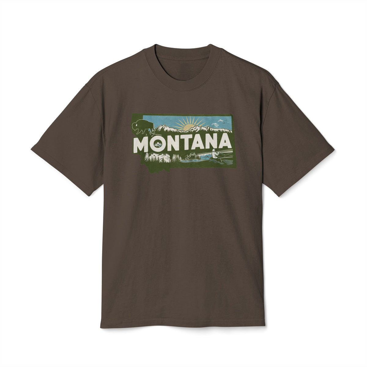 Montana Retro State  Unisex Heavy Faded Tee