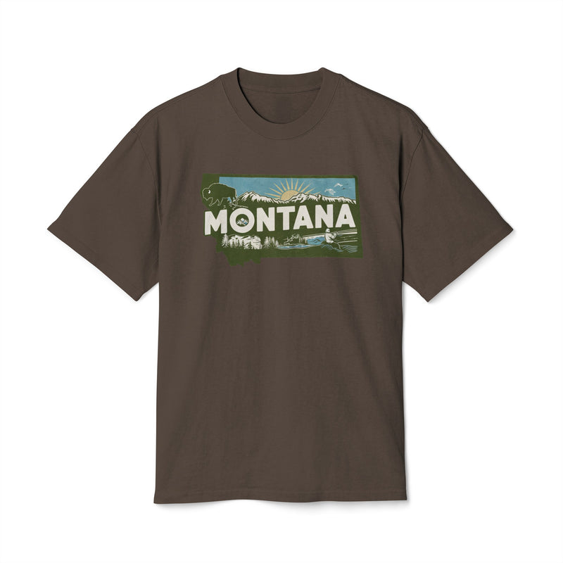 Montana Retro State  Unisex Heavy Faded Tee