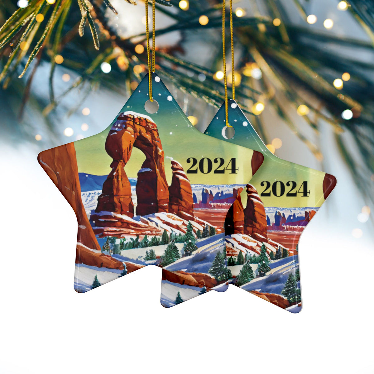 Arches National Park Ceramic Ornaments, 2-Side Print