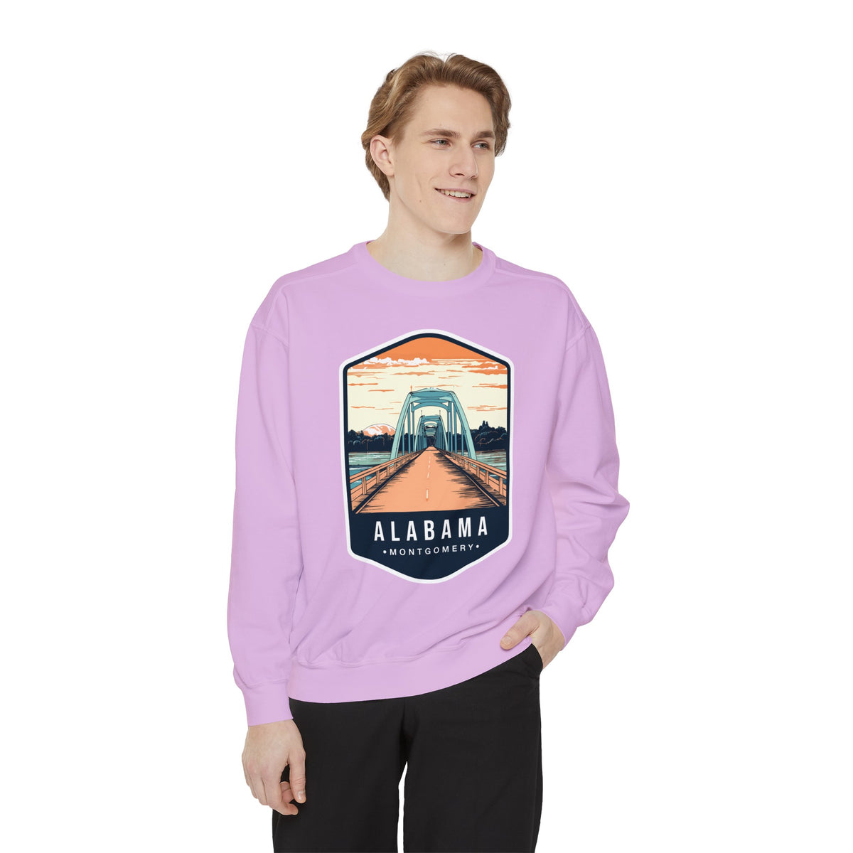 Vintage Alabama Montgomery Bridge Sweatshirt - Retro Travel Design