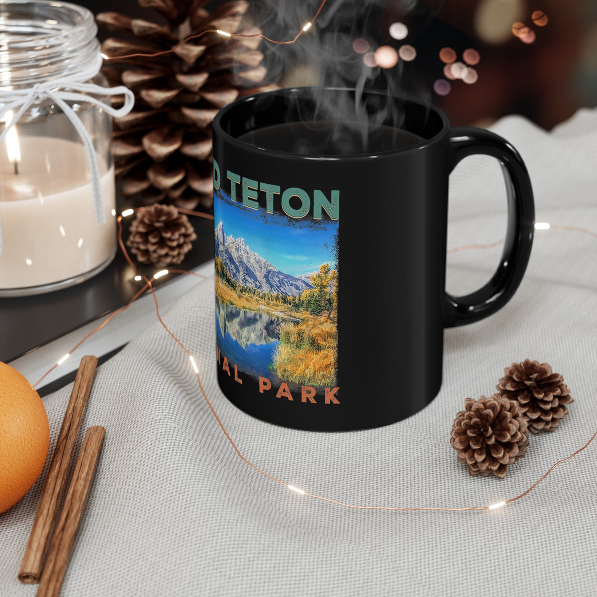 Grand Teton Souvenir Mug with Mountain Reflection