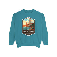 California Sweatshirt - Golden Gate Bridge Design - San Francisco Scenic Apparel - Unisex Garment-Dyed Cozy Fleece