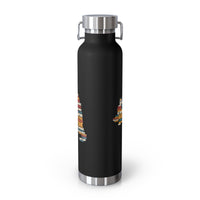 22oz vacuum insulated stainless steel water bottle with a word cloud design featuring names of various national parks.