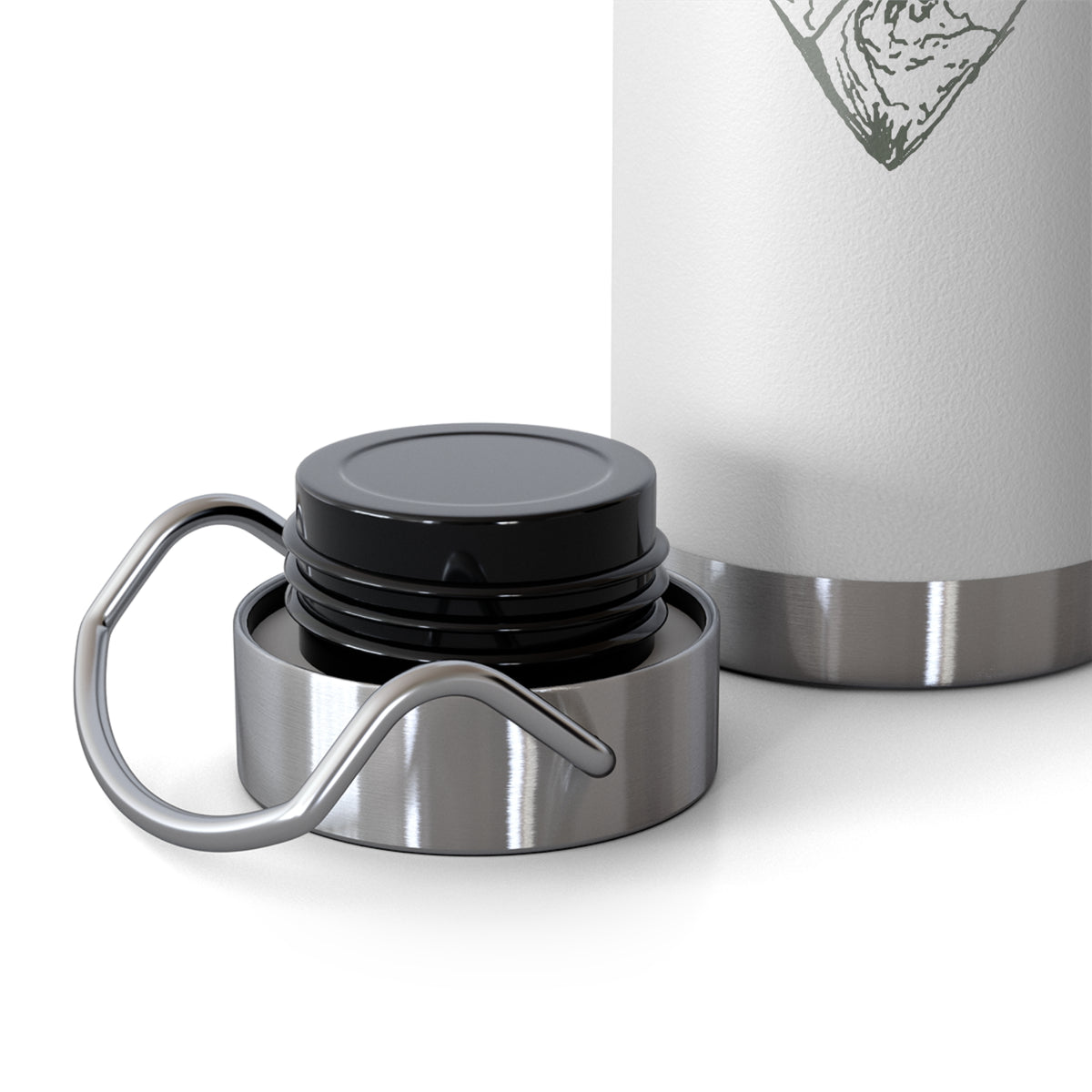 Image of a stainless steel water bottle featuring a design from Yellowstone National Park.