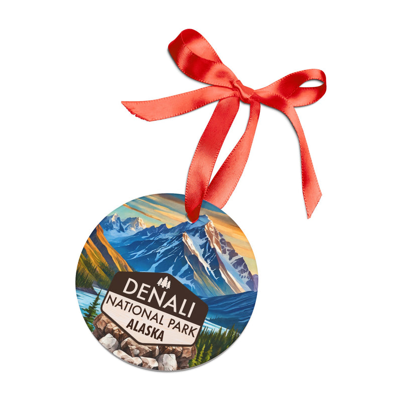 Denali Christmas Ornament with Ribbon