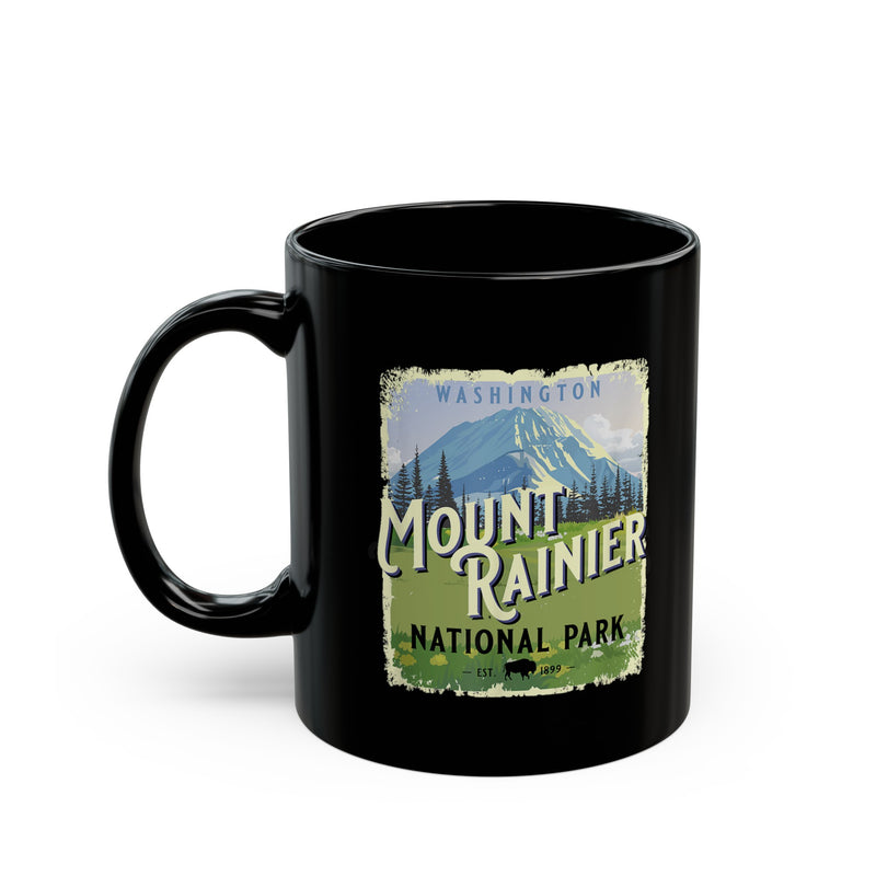 Mount Rainier National Park souvenir mug with vintage design