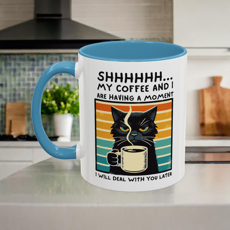 Funny Black Cat Coffee Mug with Free Shipping, Microwave and Dishwasher Safe