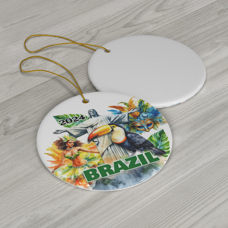 Brazil Ceramic Ornament, 2024 Brazil Keepsake Souvenir With Free Shipping