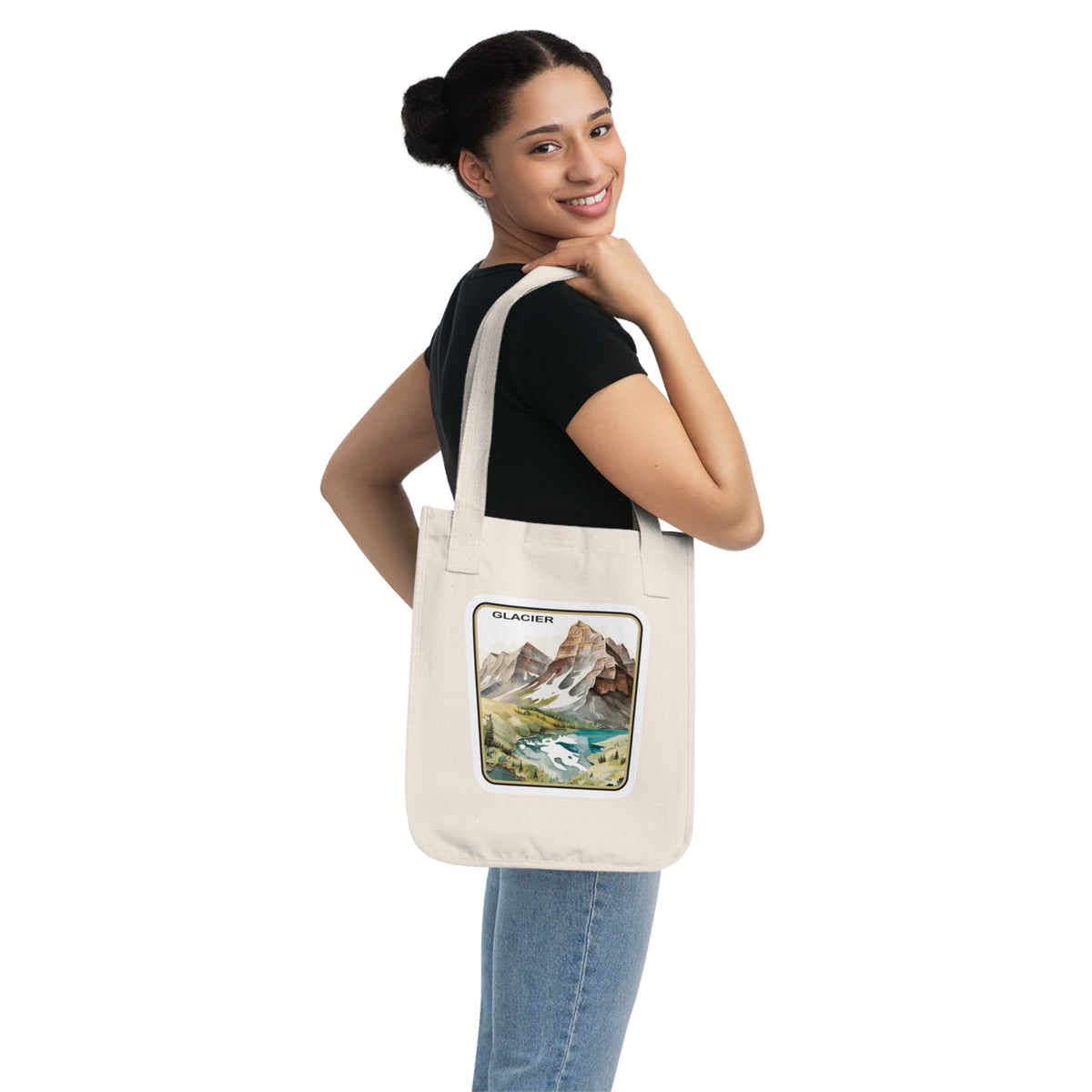 Glacier National Park Organic Canvas Tote Bag