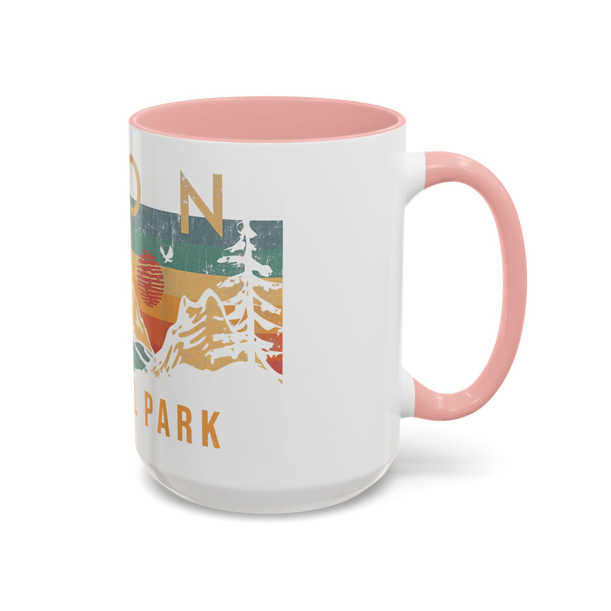 Zion National Park Mug - Ceramic Coffee Tea Cup with Vintage Mountain Sunset Design