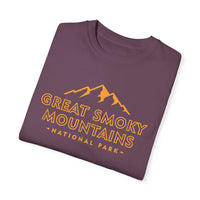 T-shirt featuring a mountain graphic with the text Great Smoky Mountains National Park.