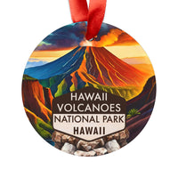 Hawaii Volcanoes Christmas Ornament with Ribbon