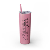 Happy Camper Skinny Tumbler with Straw, 20oz