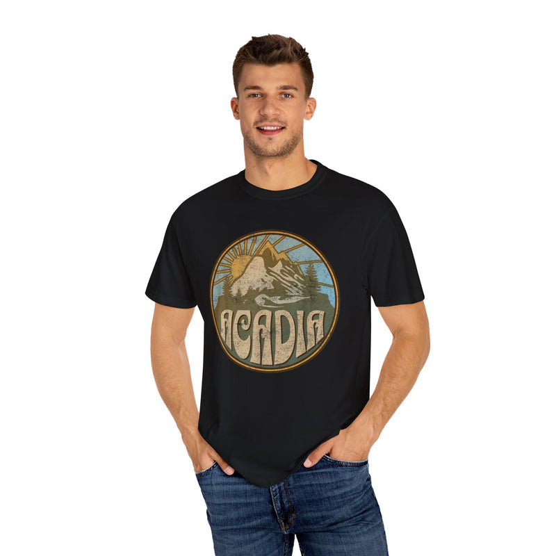 Acadia National Park Souvenir Tee with Mountain Scene