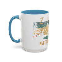 Zion National Park Mug - Ceramic Coffee Tea Cup with Vintage Mountain Sunset Design