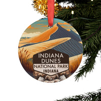 Indiana Dunes Christmas Ornament with Ribbon