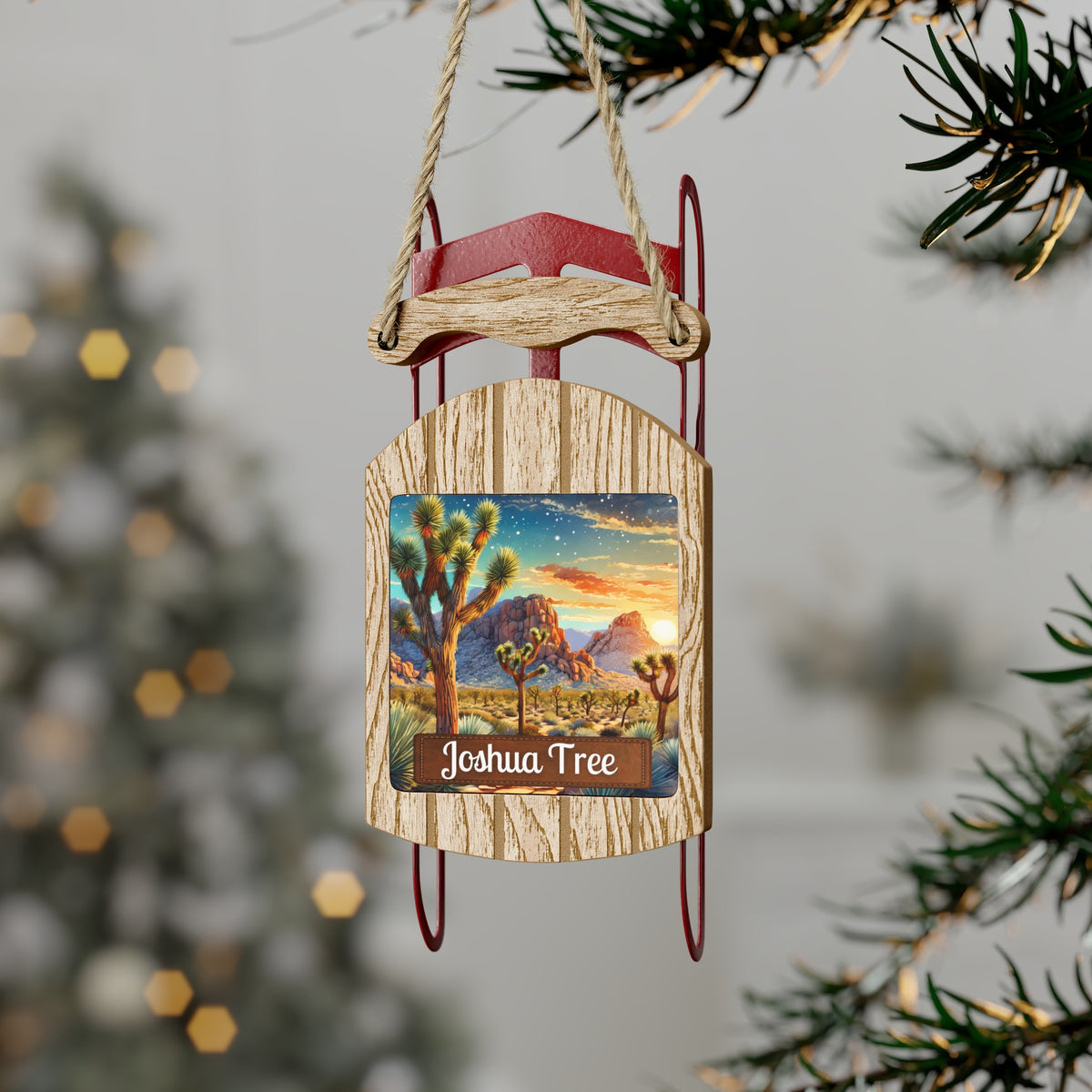 Joshua Tree National Park Christmas Sled Ornament