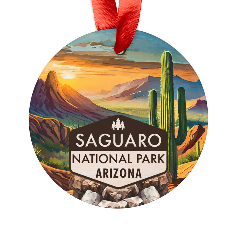 Saguaro Christmas Ornament with Ribbon