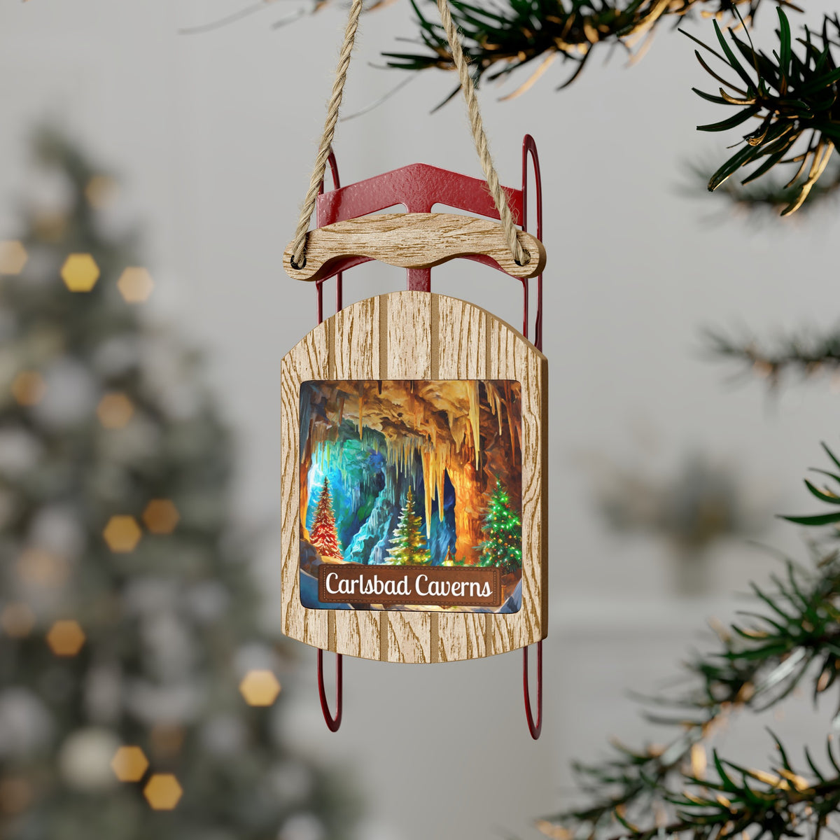 Carlsbad Caverns National Park Christmas Sled Ornament