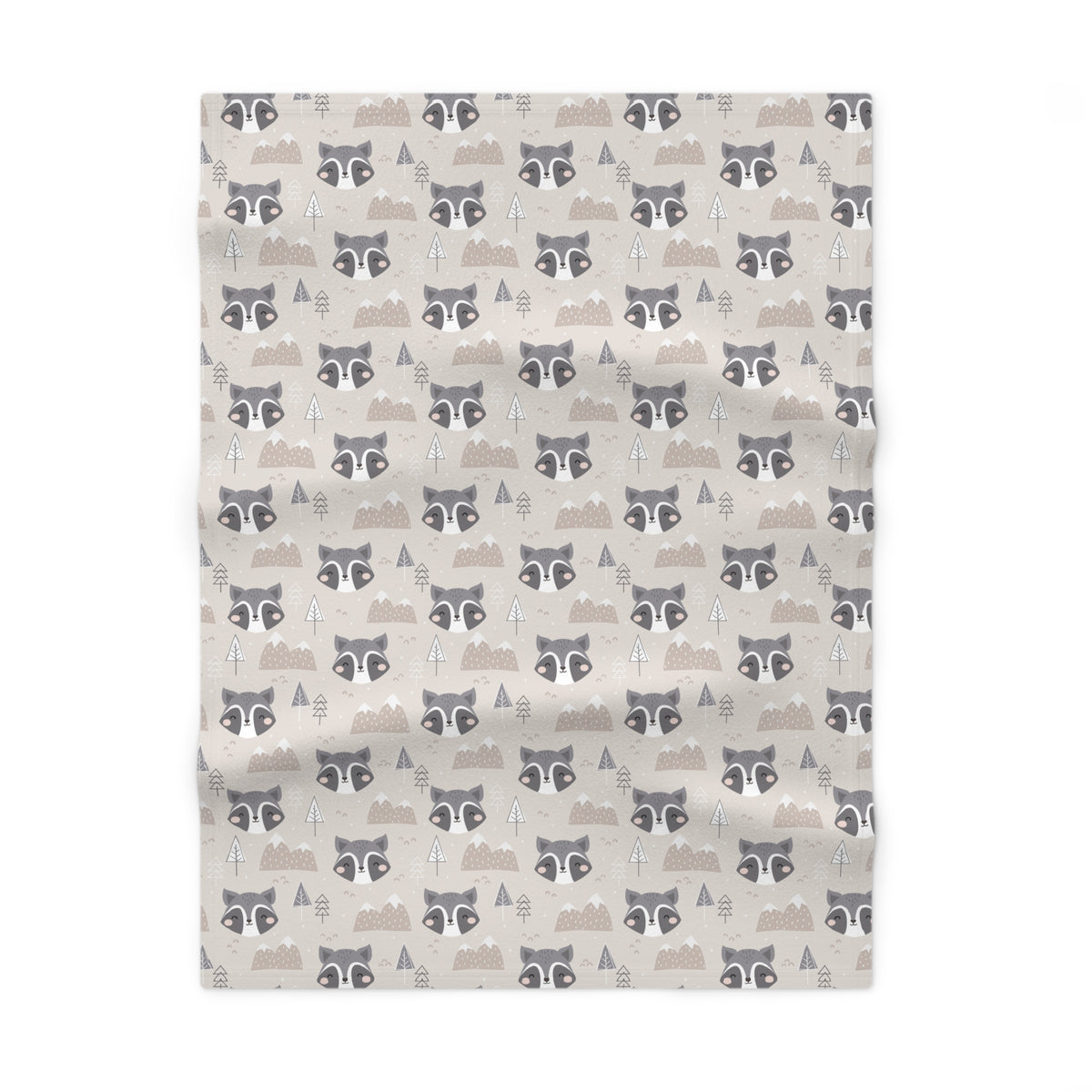 Raccoons in Forest Unisex Soft Fleece Baby Blanket