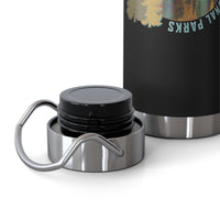 Grand Teton National Park souvenir water bottle with Born to Wander engraved design and copper insulation