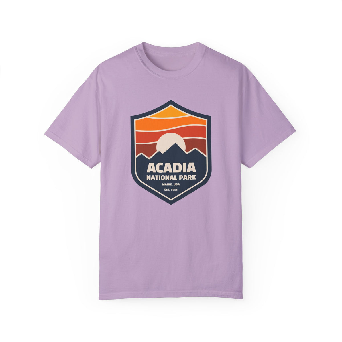 Acadia National Park Souvenir Tee with Mountain Badge