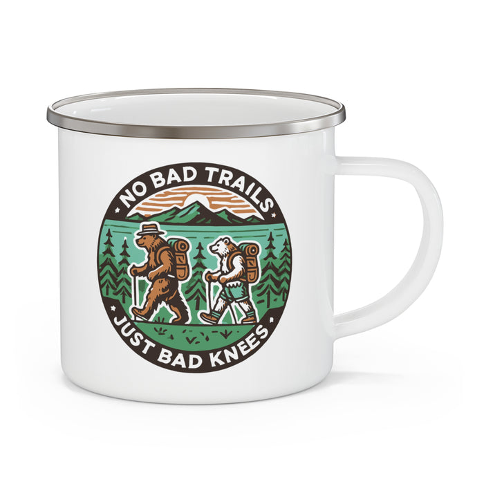 Funny No Bad Trails Enamel Camping Mug