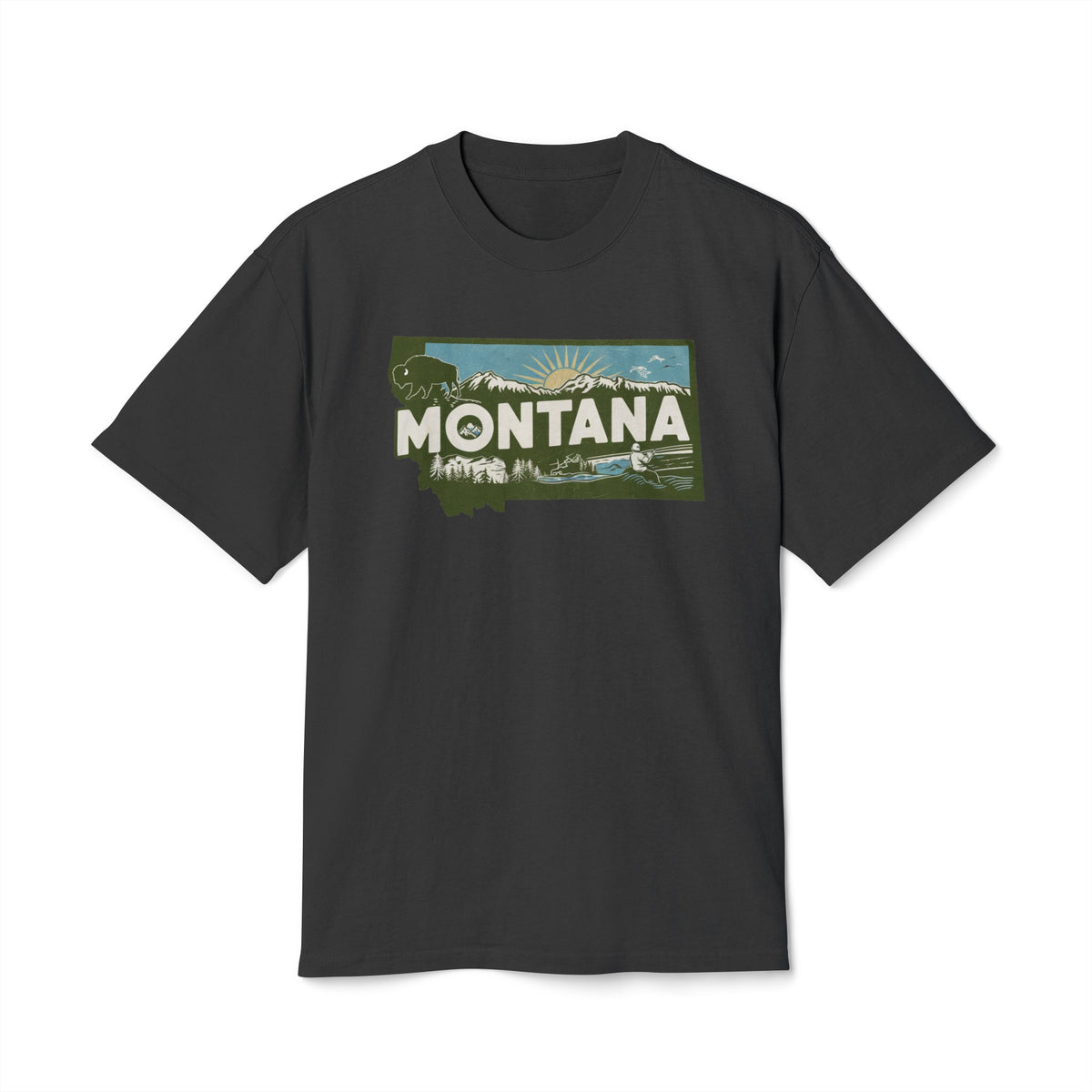 Montana Retro State  Unisex Heavy Faded Tee