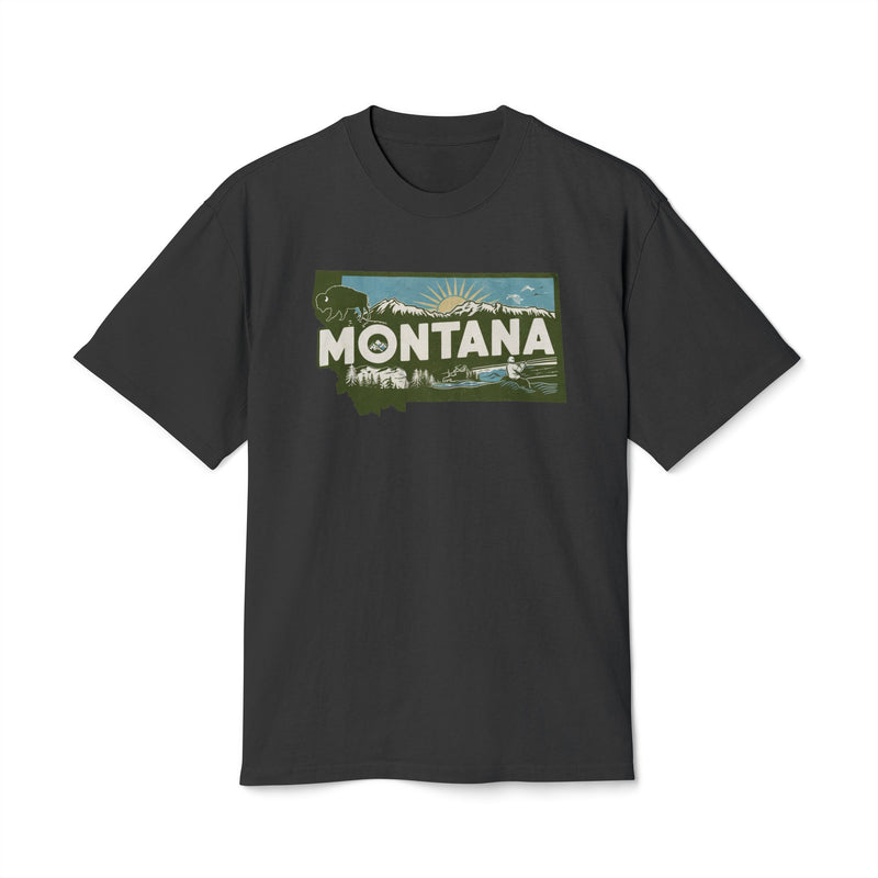 Montana Retro State  Unisex Heavy Faded Tee