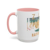 Zion National Park Mug - Ceramic Coffee Tea Cup with Vintage Mountain Sunset Design