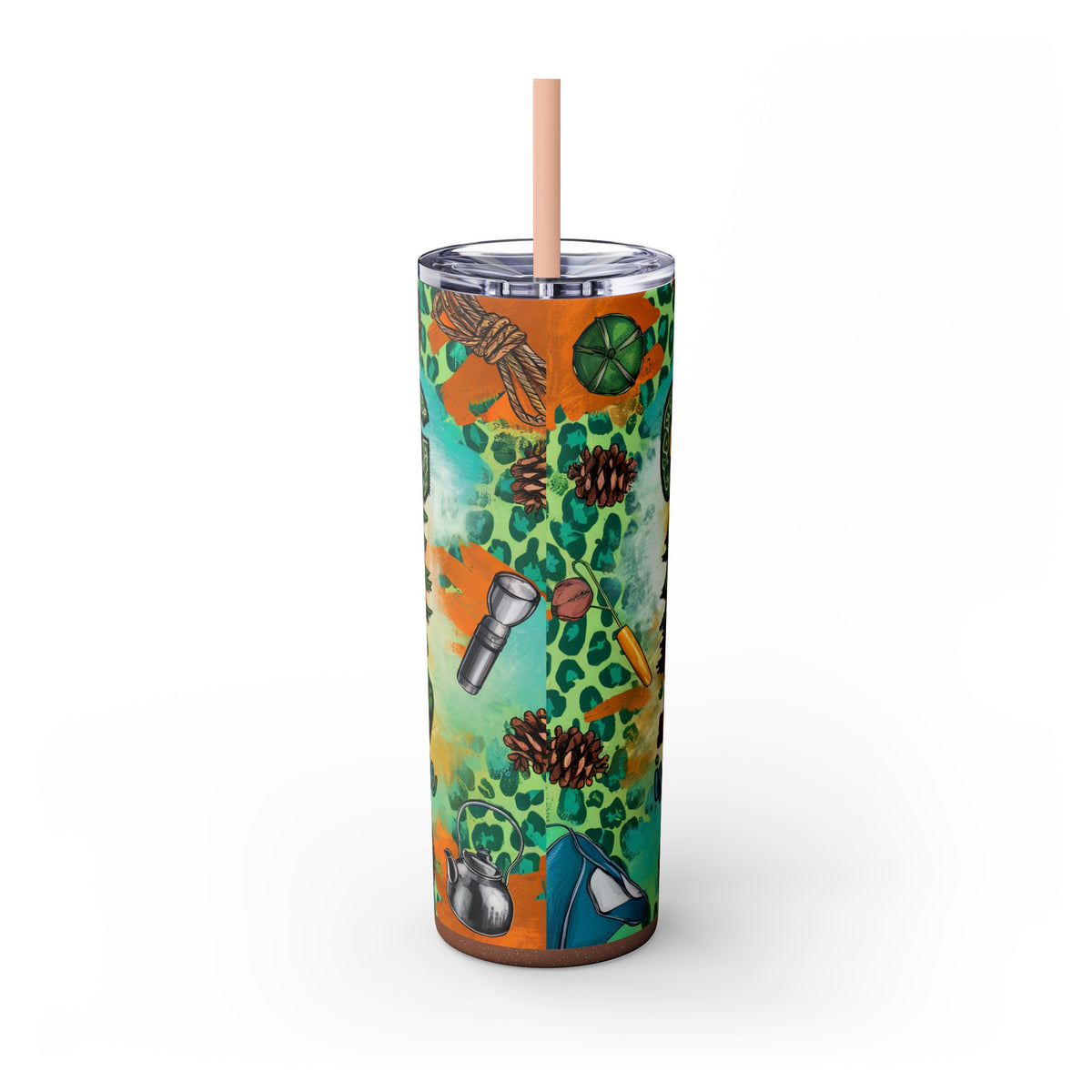 Camping is My Happy Place Skinny Tumbler with Straw, 20oz