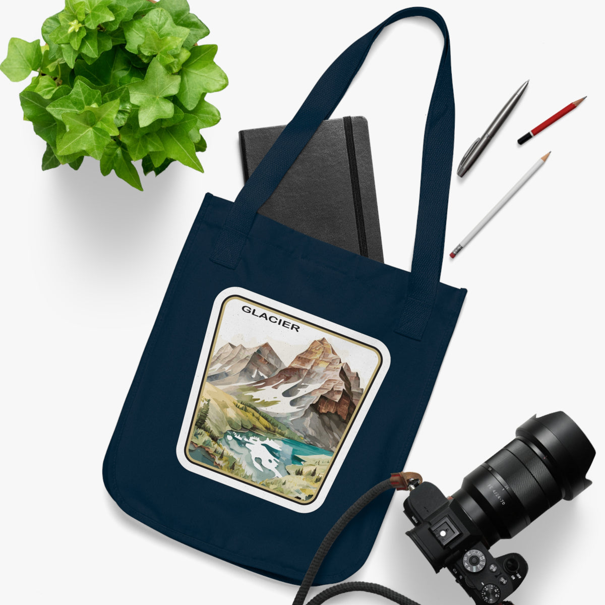 Glacier National Park Organic Canvas Tote Bag