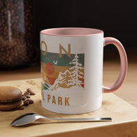 Zion National Park Mug - Ceramic Coffee Tea Cup with Vintage Mountain Sunset Design