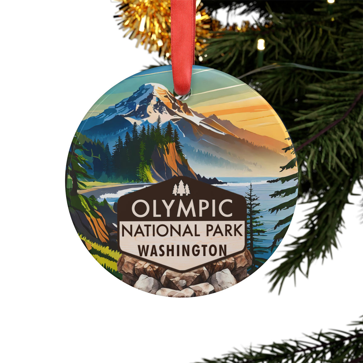 Olympic Christmas Ornament with Ribbon