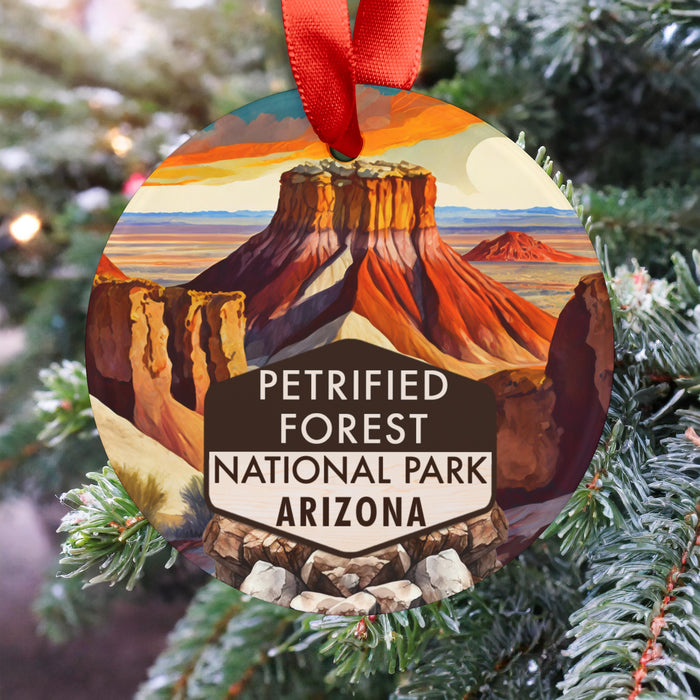 Petrified Forest Christmas Ornament with Ribbon