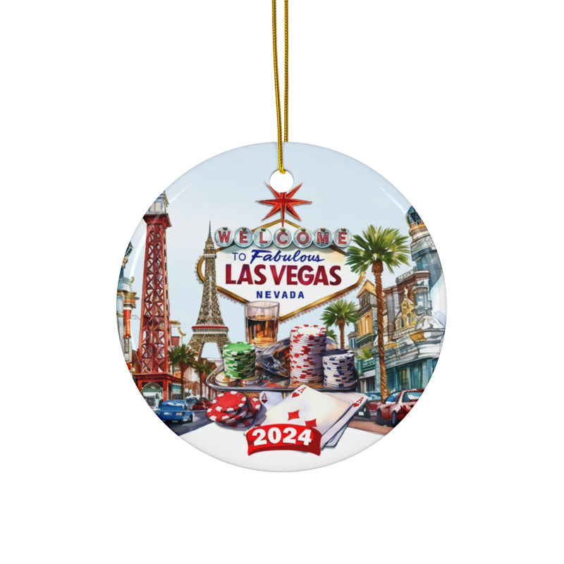 Las Vegas 2024 Christmas Ornament, Las Vegas Strip Souvenir Keepsake Ornament with Free Shipping