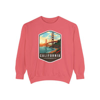 California Sweatshirt - Golden Gate Bridge Design - San Francisco Scenic Apparel - Unisex Garment-Dyed Cozy Fleece