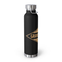 Grand Canyon National Park souvenir water bottle featuring an Arizona emblem design and stainless steel construction.