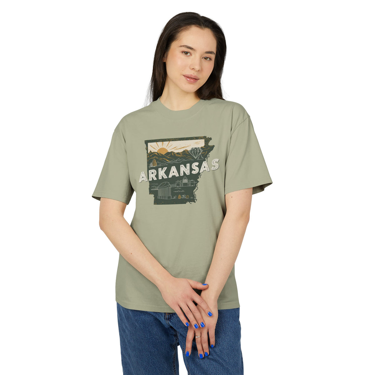 Arkansas Retro Unisex Heavy Faded Tee