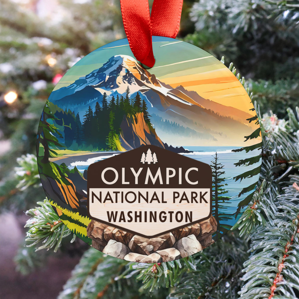 Olympic Christmas Ornament with Ribbon