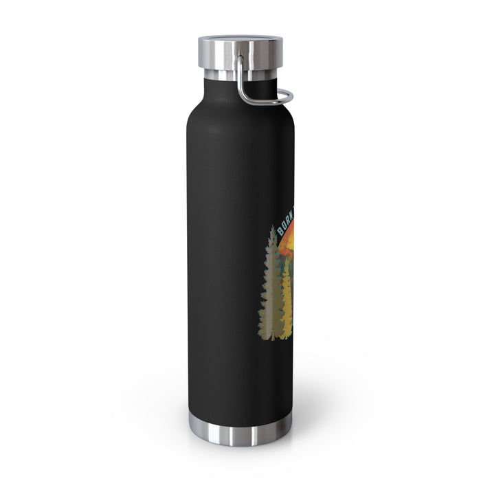 Grand Teton National Park souvenir water bottle with Born to Wander engraved design and copper insulation